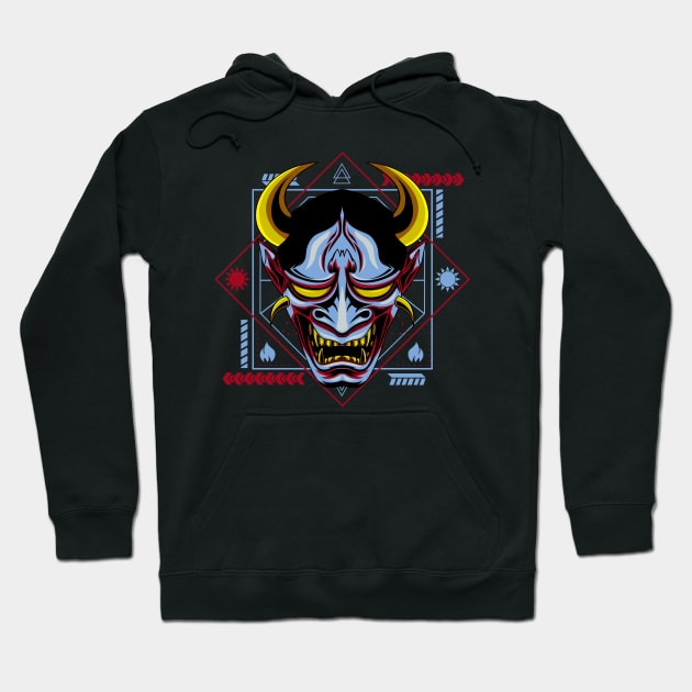 hanya oni mask Hoodie by SHINIGAMII